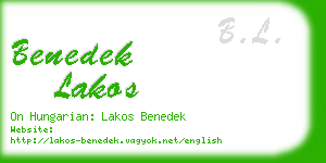 benedek lakos business card